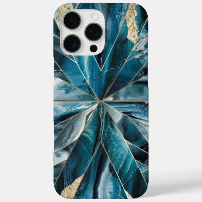 Coques Case-Mate iPhone Élégant cuivre | Or Turquoise féminin opulent (Verso)