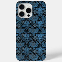 Elégant Damas Bleu - Vintage Baroque Floral