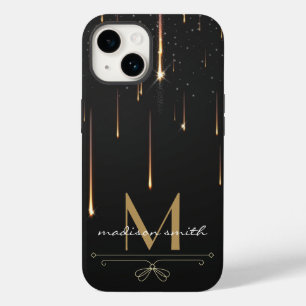 Coque Case-Mate iPhone Élégant de l'or à goutte moderne avec Monogramme