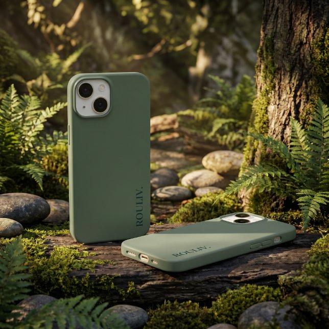 Coques Case-Mate iPhone Elegant Deep Forest Green Minimalist ROULIV iPhone (Elegant Deep Forest Green Minimalist ROULIV iPhone Case)