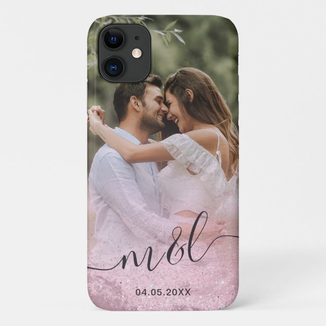 Coques Case-Mate iPhone Elégant dégradé moderne rose or parties scintillan (Dos)