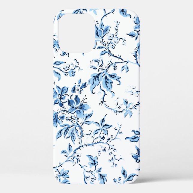 Coques Case-Mate iPhone Elegant Delft Blue et White Floral (Verso)