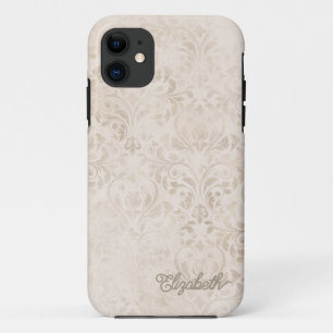 Case-Mate iPhone Case Élégant design damassé vintage ivoire et beige