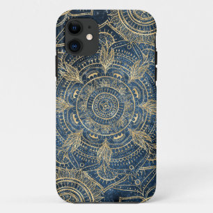 Case-Mate iPhone Case Elégant design de l'or de Mandala Blue Whimsy