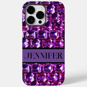 Coque Case-Mate iPhone Élégant diamants de pierres précieuses violettes