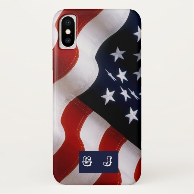 Coques Case-Mate iPhone Élégant drapeau américain iPhone personnalisé Mono (Dos)