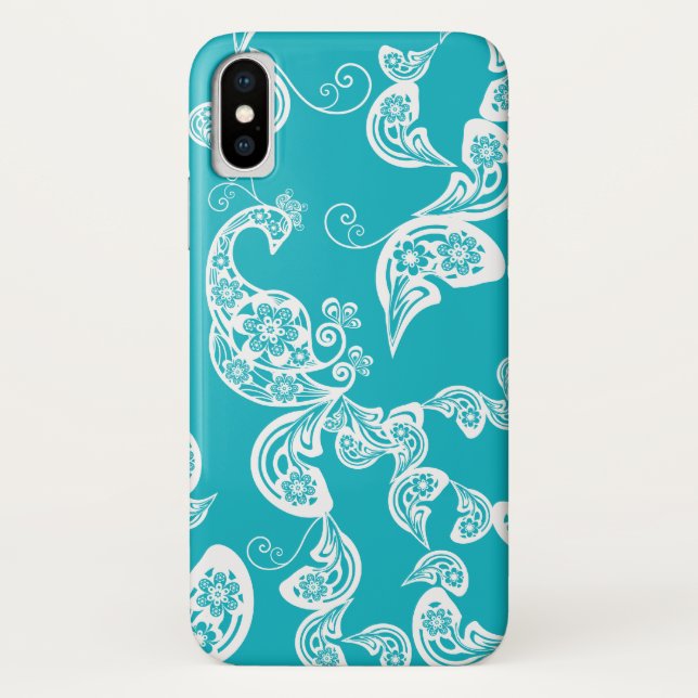 Coques Case-Mate iPhone Élégant élégant floral de Paisley de paon de (Dos)