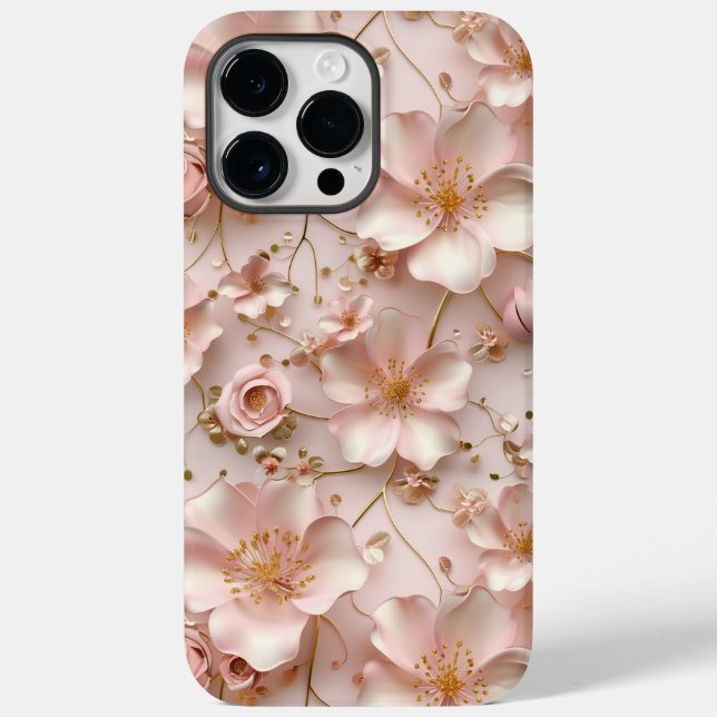 Coques Case-Mate iPhone Élégant et élégant modèle floral rose doux (Verso)