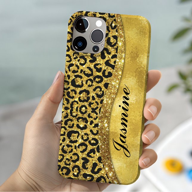 Coques Case-Mate iPhone Élégant faux paillettes or impression d'animal Mon (Créateur téléchargé)