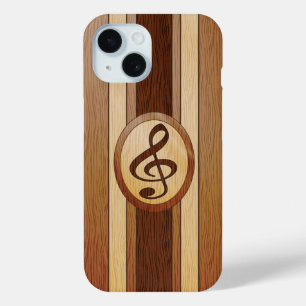 Coque Case-Mate iPhone Élégant Faux Wood Treble Clef Inlay