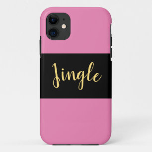 Case-Mate iPhone Case Élégant Festin noir rose rayures Jingle Script