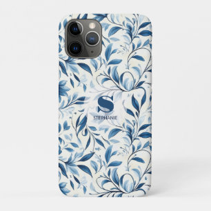 Case-Mate iPhone Case Élégant Feuilles Blue Paisley - Arrière - plan bla