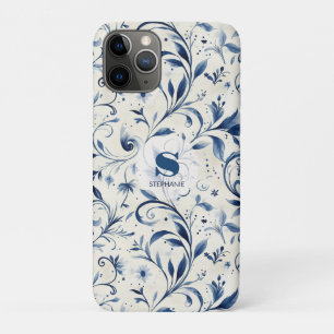 Case-Mate iPhone Case Élégant Feuilles Blue Paisley - Arrière - plan bla