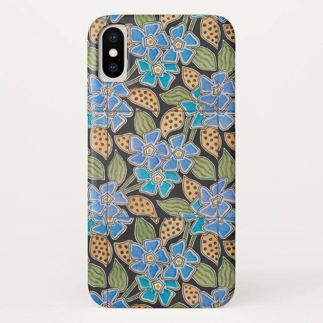 Coques Case-Mate iPhone Élégant Fleur Bleu Périwinkle Floral Classic (Dos)