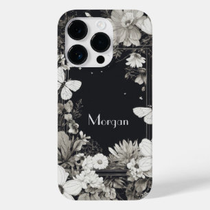 Coque Case-Mate iPhone Élégant Fleur sauvage blanc et noir