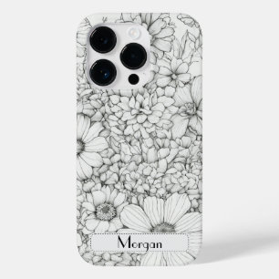 Coque Case-Mate iPhone Élégant Fleur sauvage blanc et noir