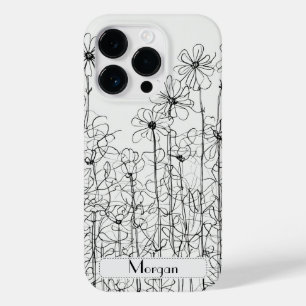 Coque Case-Mate iPhone Élégant Fleur sauvage blanc et noir