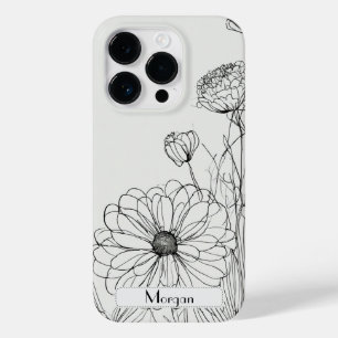 Coque Case-Mate iPhone Élégant Fleur sauvage blanc et noir