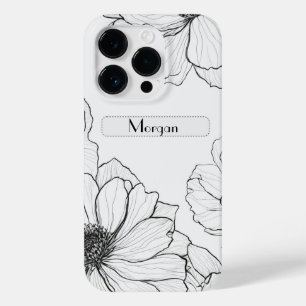 Coque Case-Mate iPhone Élégant Fleur sauvage blanc et noir