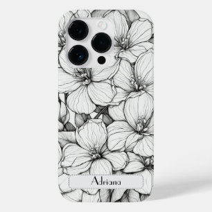 Coque Case-Mate iPhone Élégant Fleur sauvage blanc et noir Coque-Mate