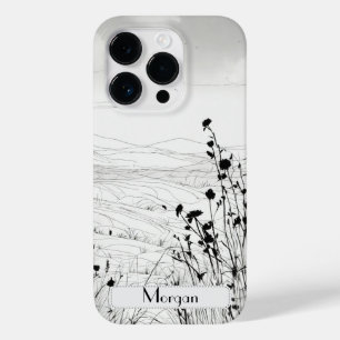 Coque Case-Mate iPhone Élégant Fleur sauvage moderne blanc et noir