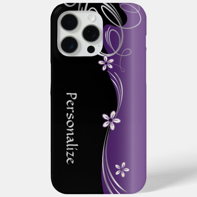 Coques Case-Mate iPhone Élégant floral | Amethyst (Verso)