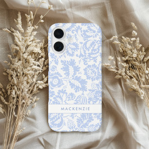 Coque Pour iPhone 16 Élégant floral botanique bleu