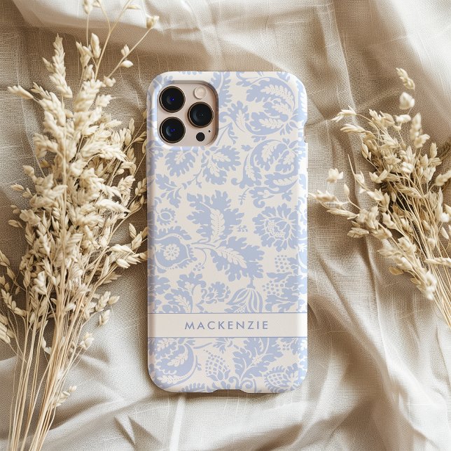 Coques Case-Mate iPhone Élégant floral botanique bleu (Créateur téléchargé)