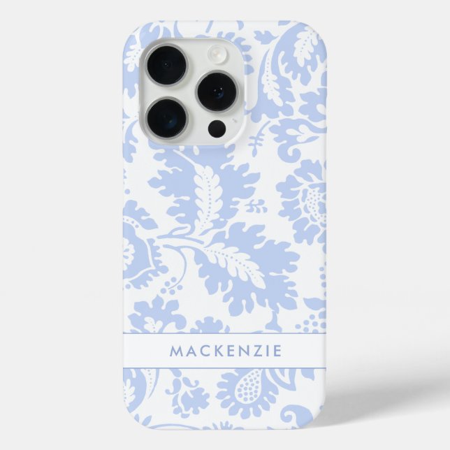 Coques Case-Mate iPhone Élégant floral botanique bleu (Verso)