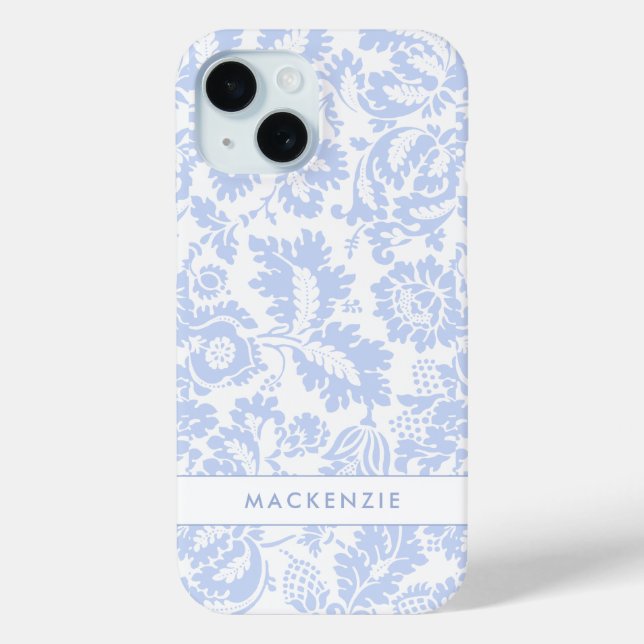 Coques Case-Mate iPhone Élégant floral botanique bleu (Verso)