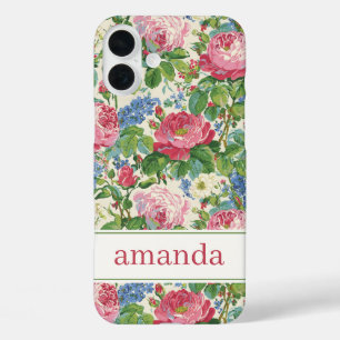 Coque Pour iPhone 16 Plus Élégant floral rose aquarelle personnalisé