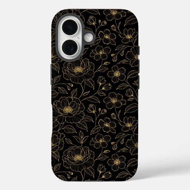 Coques Case-Mate iPhone Élégant floral sans couture de luxe (Verso)