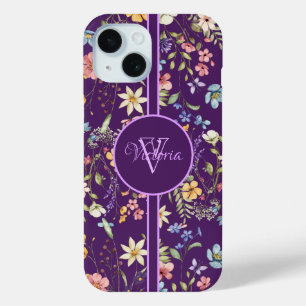 Coque Case-Mate iPhone Élégant Floral Violet Personnalisé