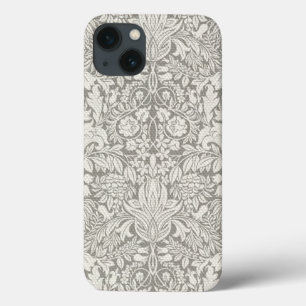 Coque Case-Mate iPhone élégant formel brocart de dentelle en damas blanc