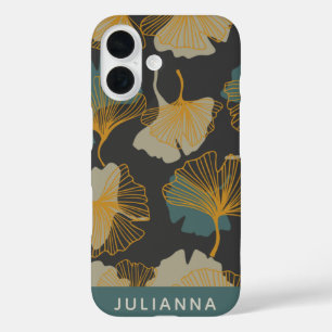 Coque Pour iPhone 16 Elégant Ginkgo Feuille Motif Automne Personnalisé