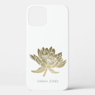 COQUE Case-Mate iPhone ÉLÉGANT GLAMOROUS PALE GOLD FOIL BLANC LOTUS