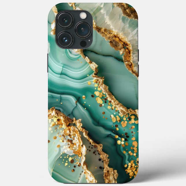 Coques Case-Mate iPhone Elegant Gold And Green Marble (Verso)