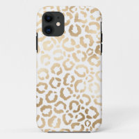 Elegant Gold White Leopard Cheetah Animal Print