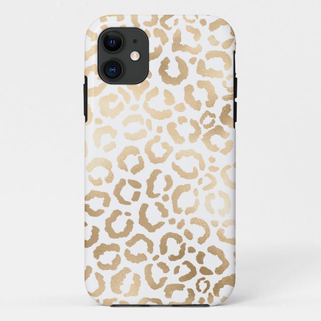 Coques Case-Mate iPhone Elegant Gold White Leopard Cheetah Animal Print (Dos)