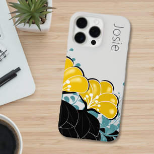 Coque iPhone 16 Pro Max Elegant Golden Camellias Ajouter un nom