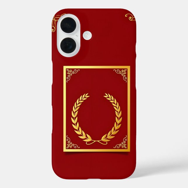 Coques Case-Mate iPhone Elégant Golden Laurel dans cadre rectangulaire (Verso)
