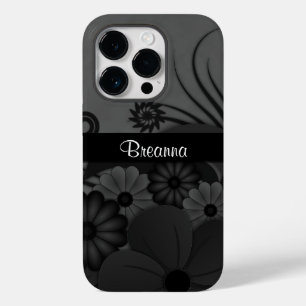 Coque Case-Mate iPhone Élégant Gothique Moderne Noir Hibiscus Floral To
