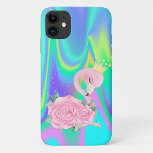 Case-Mate iPhone Case Élégant Holographique mignon Flamant rose bébé