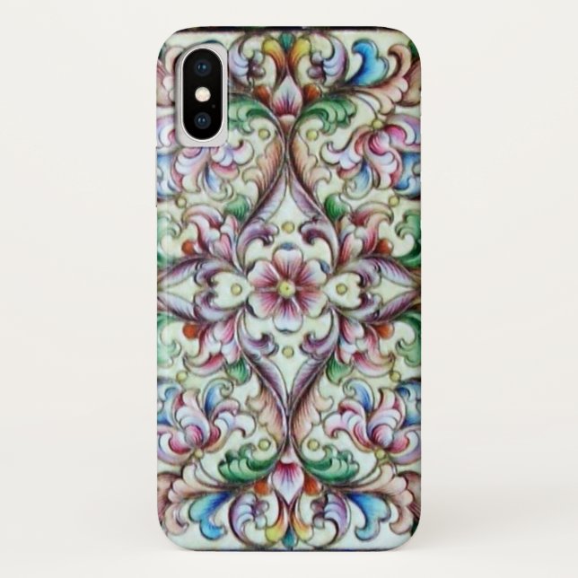 COQUES Case-Mate iPhone ÉLÉGANT IMAGINAIRE FLORAL VERT ROSE (Dos)