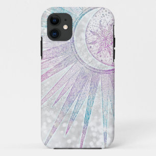 Case-Mate iPhone Case Elegant Iridescent Sun Moon Mandala Silver Design