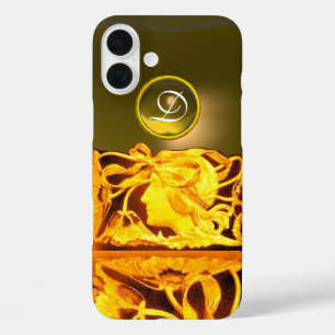 COQUE POUR iPhone 16 PLUS ELÉGANT JEWEL DE BEAUTÉ FEMME /LADY, BOW BLEU, FLE