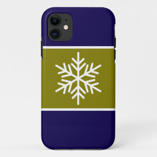 Case-Mate iPhone Case Élégant Joli Flocon de neige Olive Navy Blue Strip