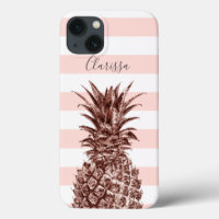 Élégant joli rose d'ananas et de bande rose