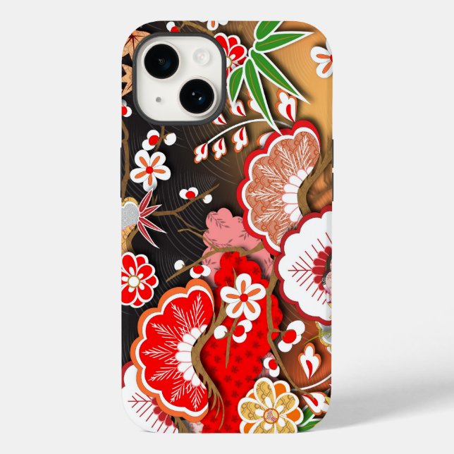Coques Case-Mate iPhone Élégant Kimono d'automne japonais (Verso)
