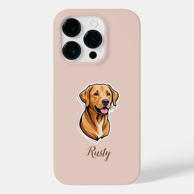 Coques Case-Mate iPhone Élégant Labrador Retriever Custom Photo Blush Rose (Verso)